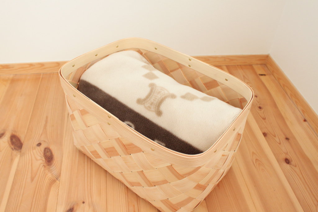 無印良品パイン材バスケット北欧風