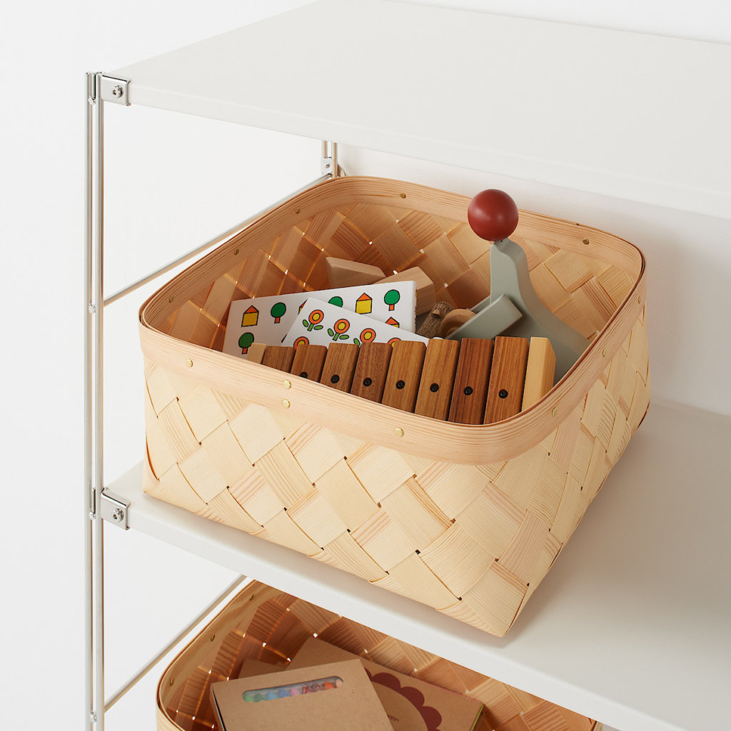 無印良品パイン材バスケット北欧風