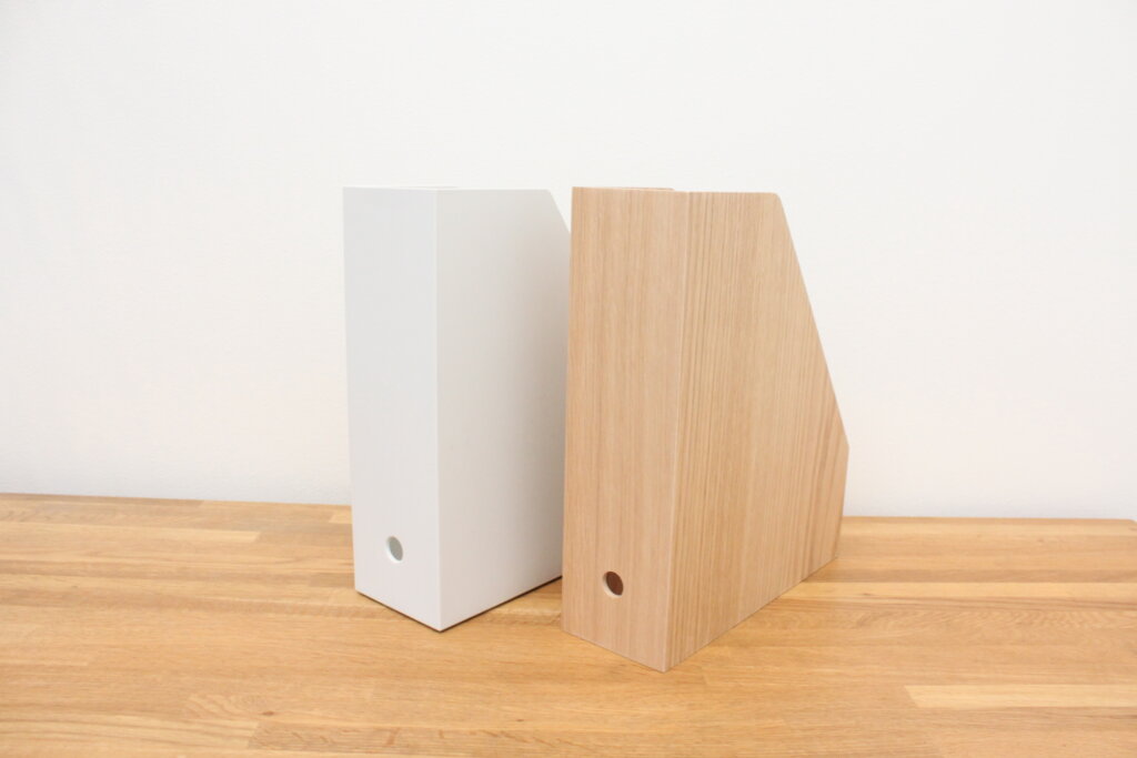 無印良品【木製スタンドファイルボックス】が新登場！【ポリプロピレン】とサイズが少し違うので比較してみた。